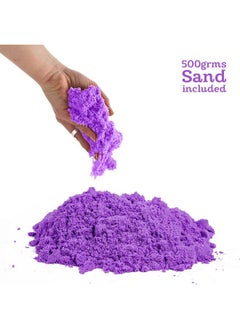 RATNA'S RATNA'S Wonder Sand 500g for Play - Smooth and Non-Sticky Sand for Kids (Purple, 500g) with One Big Mould Inside - Bring The Beach Indoors(Without Tray)  - Image 2