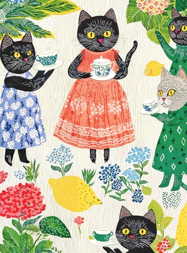 Cross & Glory Cross Glory The Whiskered Tea Society 1000 Piece Jigsaw Puzzle for Adults Whimsical Cat Puzzle Charming Garden Tea Party Scene - Image 1