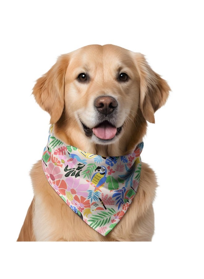 دبليو وشاح باندانا للكلاب على شكل طيور الطوقان والببغاء | وشاح باندانا للكلاب بتصميم رائع رائع هو إكسسوار تصفيف مثالي للكلاب الكبيرة والمتوسطة والصغيرة. مقاس واحد يناسب الجميع. - Image 1