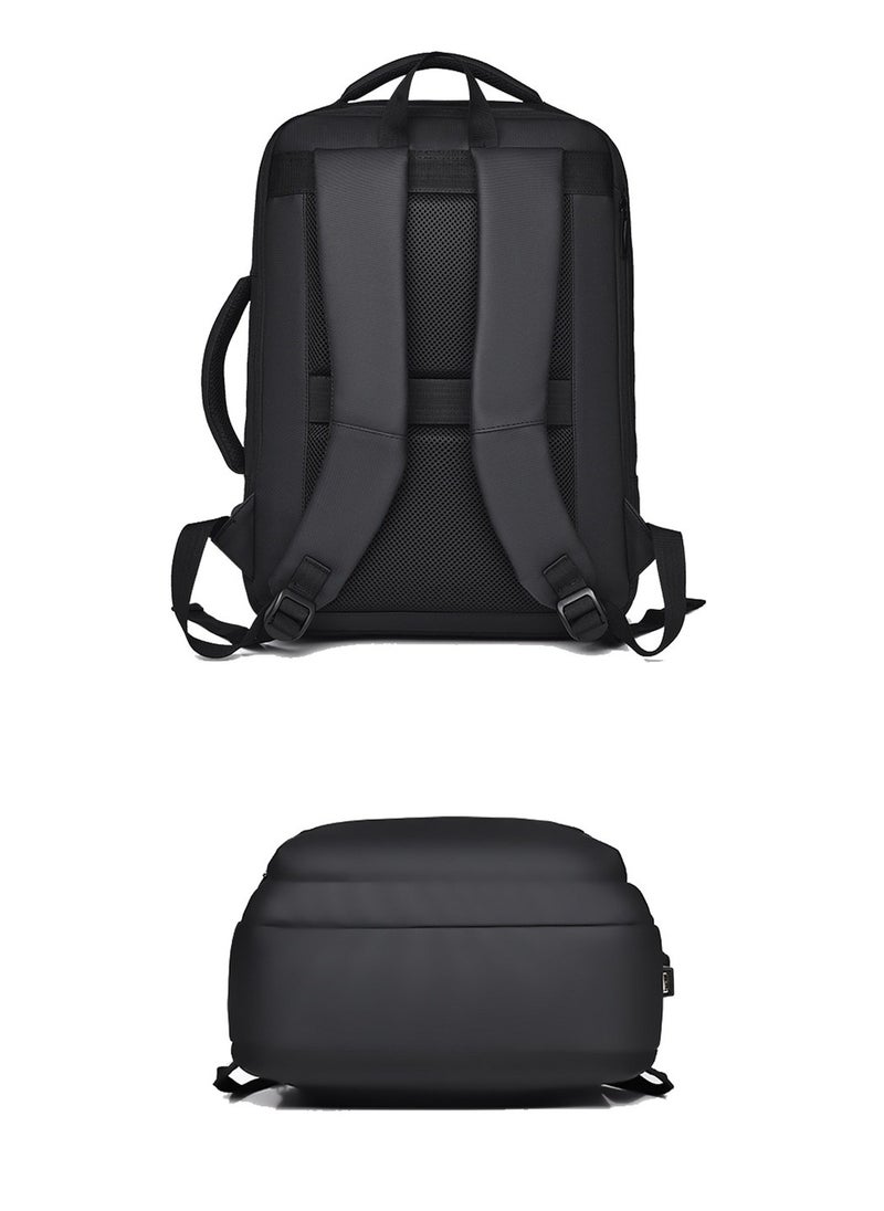 Generic Waterproof 17.3 Inch Travel  Work Backpack Laptop Backpack Casual Backpack  Flight Approved Carry On Backpack, Expandable Large Luggage Backpack  Business Multifunctional Shoulder Bag for Unisex, with USB Charging Port（BLACK)  - Image 5