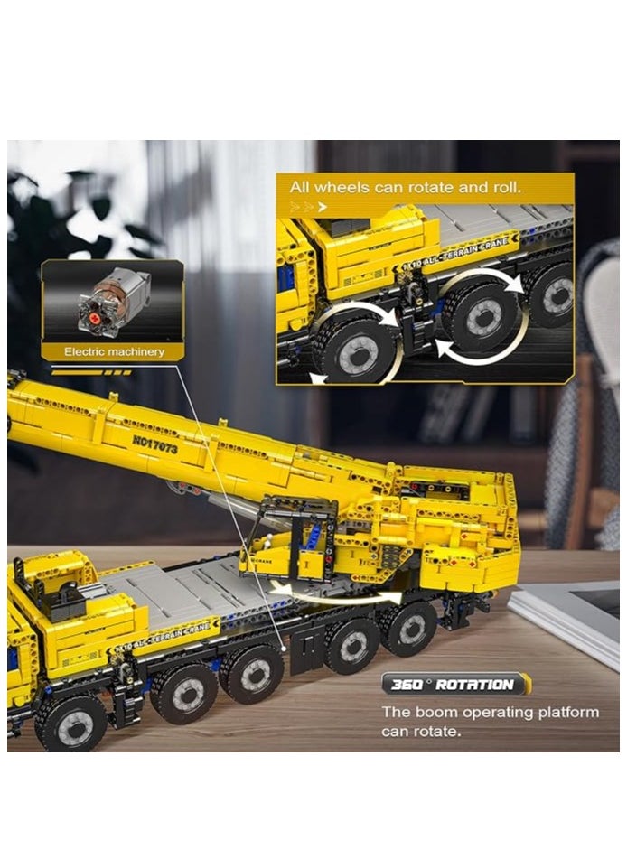 mould king 17073 Educational Engineering LTM Crane, All Terrain Remote Controlled Construction Crane Machine Models for Boys & Girls Age+14, Crane Biulding Block Toys (3218 Parts)  - Image 5