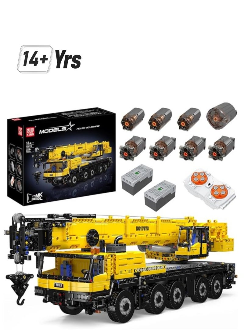 mould king 17073 Educational Engineering LTM Crane, All Terrain Remote Controlled Construction Crane Machine Models for Boys & Girls Age+14, Crane Biulding Block Toys (3218 Parts)  - Image 1