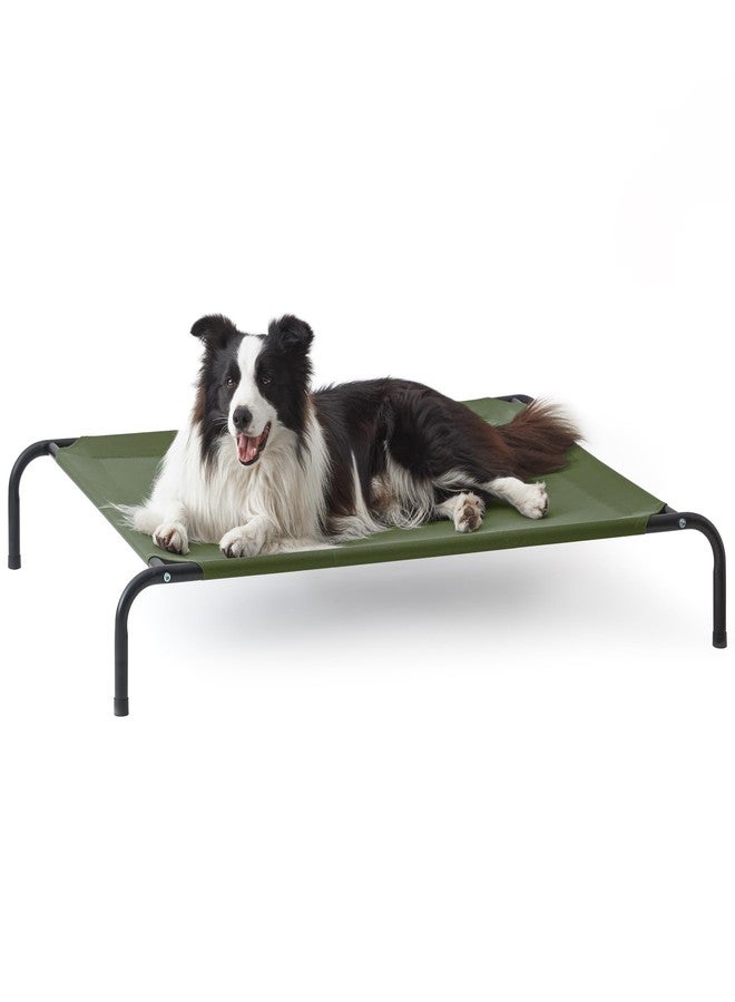 Love's cabin Elevated Cooling Dog Bed for Large Dogs, Portable Indoor & Outdoor Raised Pet Dog Cat Cot, Durable Summer Frame with Breathable Mesh, Olive Green, 48 inches