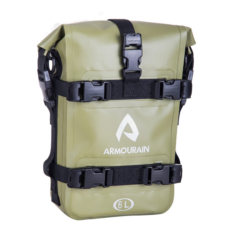 ARMOURAIN Motorcycle Bumpers Bag Waterproof 6L 8L 15L Motor Crash Bar Bag with Shoulder Strap Motorcycles Side Frame Bag Riding Tools Accessories6L Army Grey - Image 2