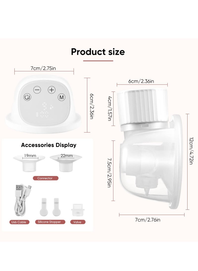 Breast Pump, Portable Pump with 3 Mode  9 Levels Strong Pumping, Anti-backflow Ultra, Touch Control LED Display, 19/22mm Flange Painless Breastfeeding Breast Pump - Image 5