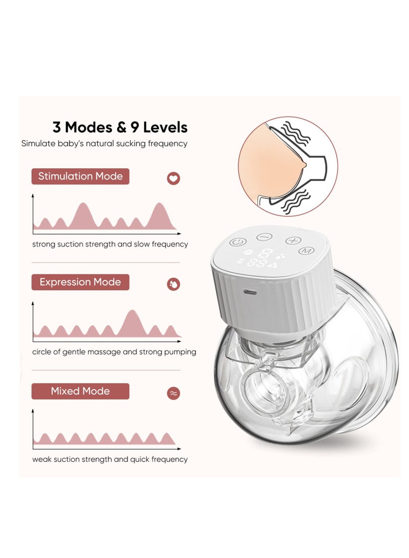 Breast Pump, Portable Pump with 3 Mode  9 Levels Strong Pumping, Anti-backflow Ultra, Touch Control LED Display, 19/22mm Flange Painless Breastfeeding Breast Pump - Image 3