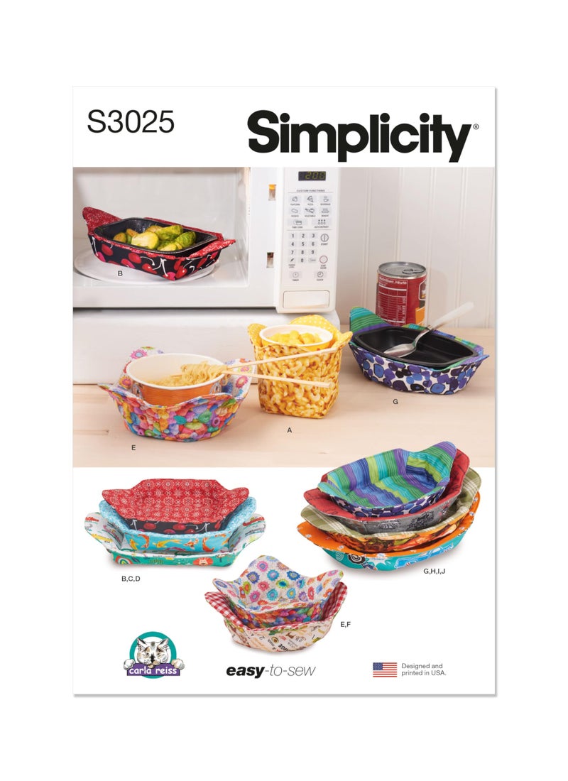 Simplicity SS3025OS Insulated Microwavable Cozies Sewing Pattern Packet by Carla Reiss Design, Design Code S3025, One Size, Multicolor - Image 1