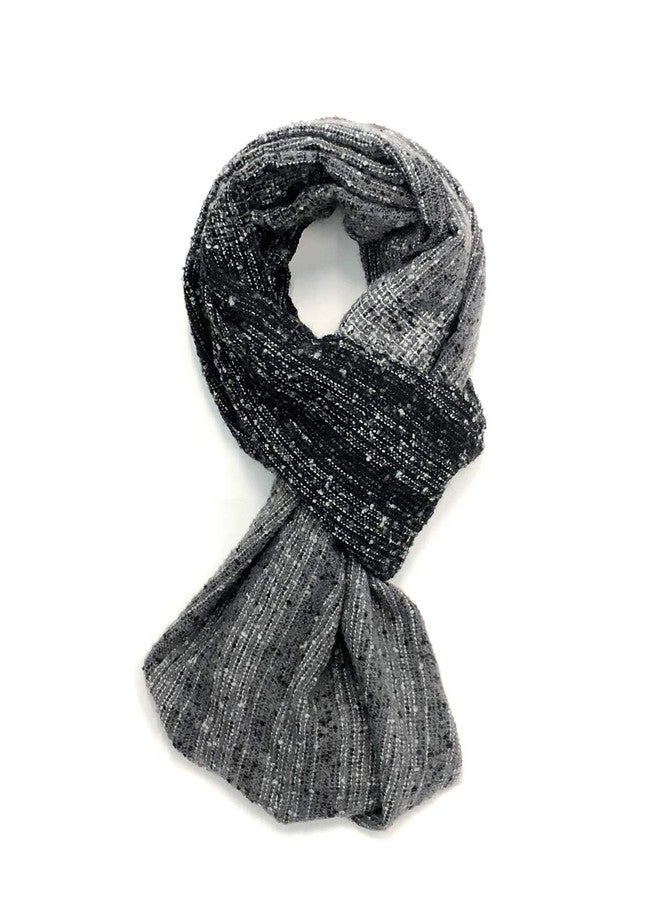 Bowbear Womens Tricolor Winter Knit Infinity Scarf, Grays - Image 5