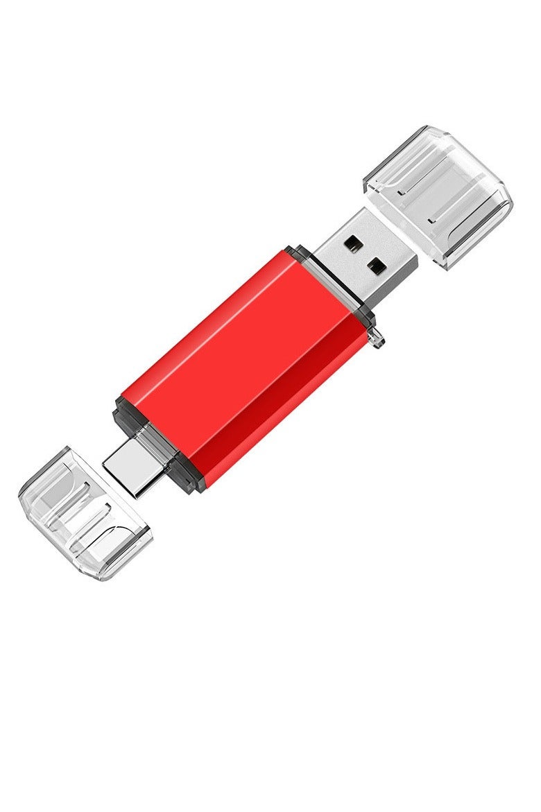 USB Flash Drive, Dual OTG Thumb Drive, Fast Speed Easy To Use Memory Stick, Lightweight And Portable Type C USB Drive For Smartphones, Laptops, Mobiles, (1pc, Red, 128GB)