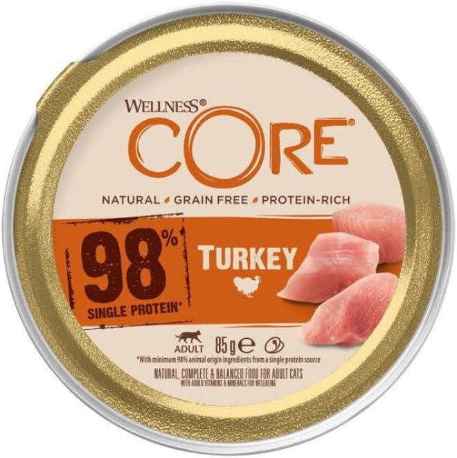 Wellness Core Wet Food 98% Single Protein Turkey for Cats 85g