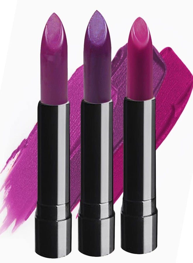 Adbeni Lipstick Purple Berries Set Of 3, 4.5g Each | Long Lasting, Hydrating & Lightweight, One Swipe Pigmentation - Image 2