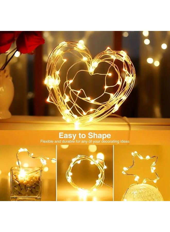 17 حزمة 39 مصباح LED أصفر دافئ بطول 37 بوصة، أضواء سلسلة تعمل بالبطارية، 3 أوضاع إضاءة زخرفية - Image 5
