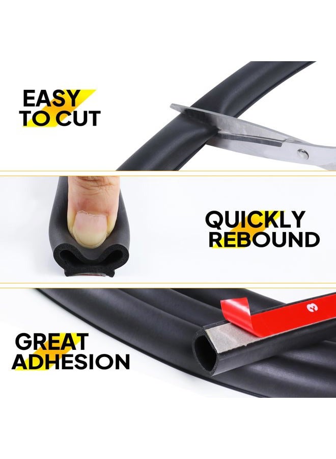 Goldwheel 10Ft D-Shape Rubber Weather Stripping 1/2"×7/16" Heavy Duty Rubber Seal Weatherstrip Hollow with Bulb Door Gasket Strip(Self-Adhesive) for Automotive Truck RV Door Window Soundproof - Image 4
