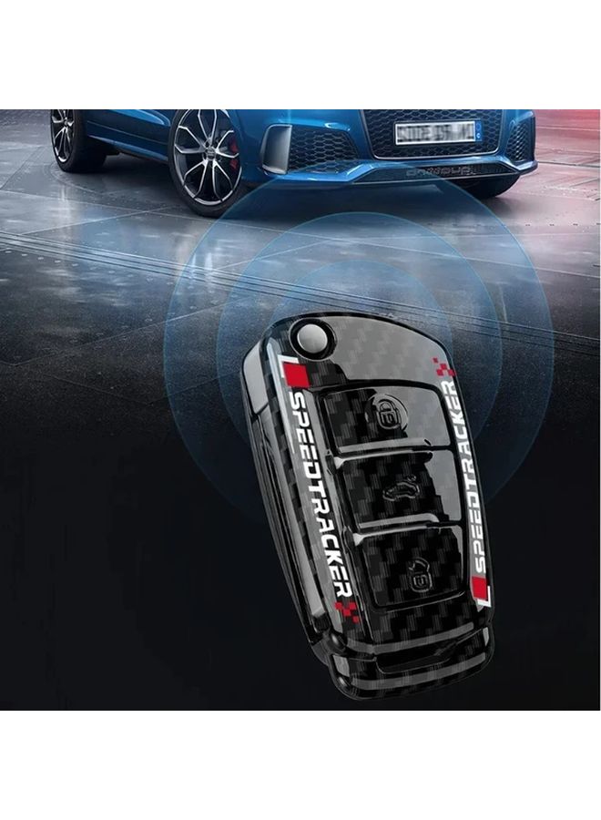 White Carbon Fiber Key Fob Case Cover Compatible With Multiple Models - Image 3