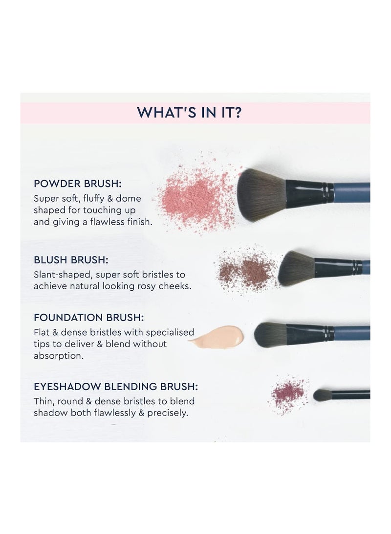 GUBB Makeup Brush Set Of 8 Makeup Brushes Powder Foundation Flat Eyeshadow Blush Mascara Eyeliner Lip And Eyeshadow Blending Brush - Image 2