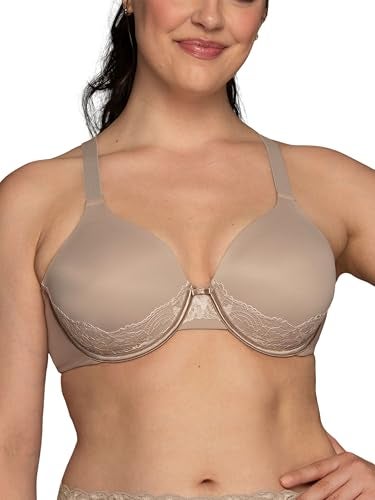 Vanity Fair Womens Full Figure Beauty Back Smoothing with Lace (36c-42dd) Bra, Underwire - White, 38D US - Image 1