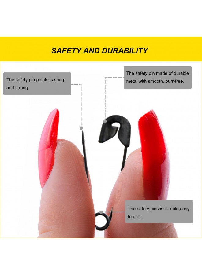 keepsweat Black Safety Pins,Small Safety Pins for Clothes,19mm/0.75 Inch Metal Mini Saftey Pin Bulk for Art Crafting Sewing Jewelry Making (120Pcs/Box) - Image 2