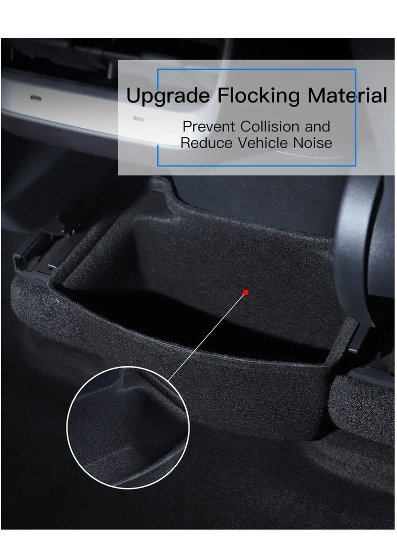SYOSI - Storage Box ​for Fit Tesla Model Y, Rear Center Console Organizer Tray Flocking, Model Y Accessories 2nd Row Seat Organizer Container 2021 2022 (Rear Middle ABS Box) - Image 1