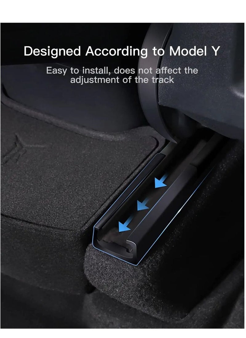 SYOSI - Storage Box ​for Fit Tesla Model Y, Rear Center Console Organizer Tray Flocking, Model Y Accessories 2nd Row Seat Organizer Container 2021 2022 (Rear Middle ABS Box) - Image 1