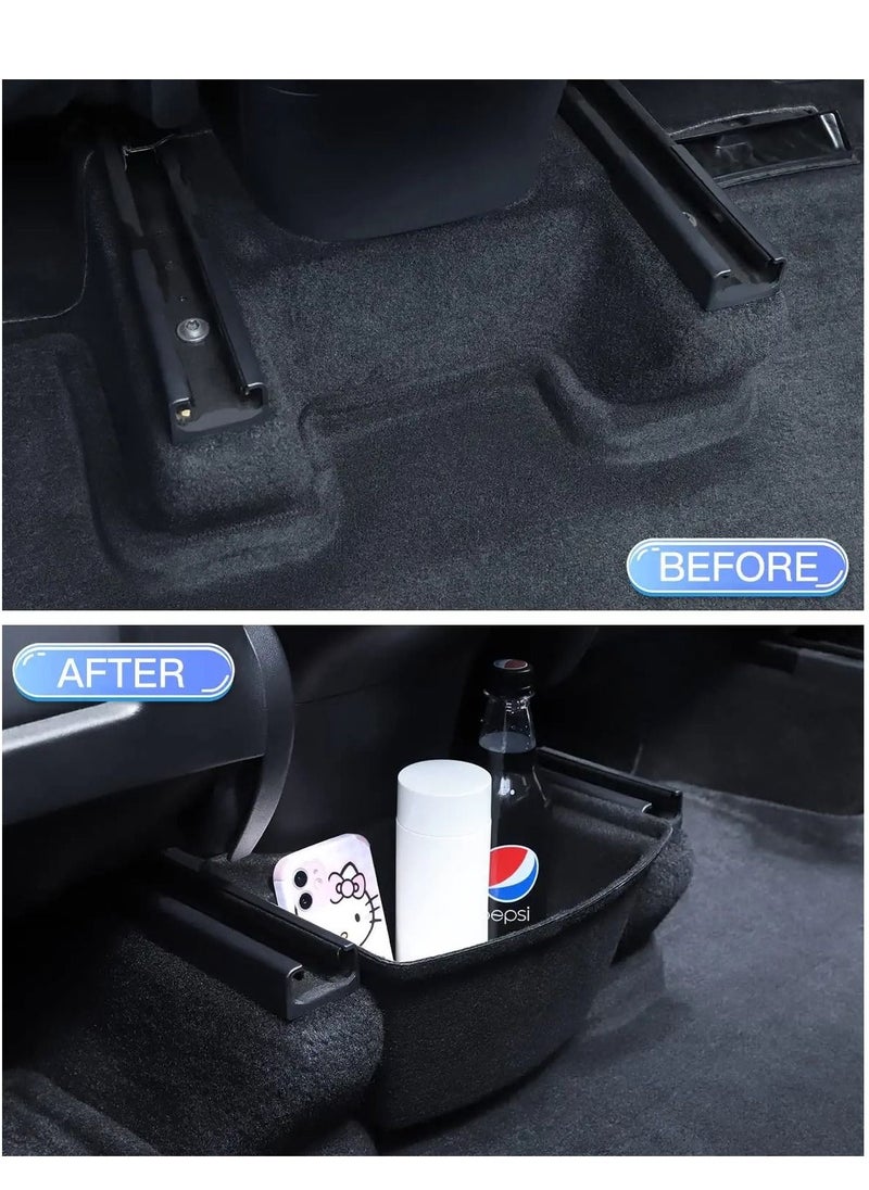 SYOSI - Storage Box ​for Fit Tesla Model Y, Rear Center Console Organizer Tray Flocking, Model Y Accessories 2nd Row Seat Organizer Container 2021 2022 (Rear Middle ABS Box) - Image 1