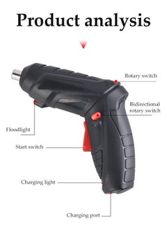 DUNISO 47Pcs Cordless Screwdriver Set, Electric Screwdriver Set, USB Rechargeable Screwdriver, Rotatable, Built In Led Light, With Toolbox, Used For DIY Home Decoration Craft Car Structure Maintenance  - Image 3