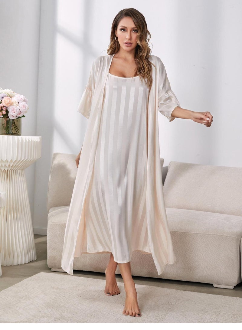 KUYING New Two-Piece Set Of Ice Silk Pajamas - Image 2
