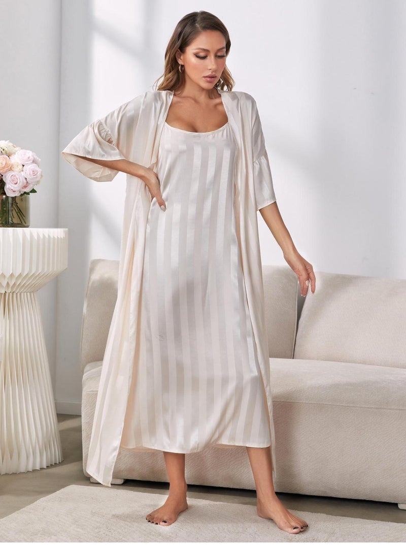 KUYING New Two-Piece Set Of Ice Silk Pajamas - Image 1