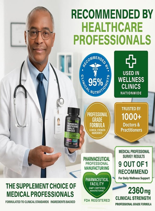 vitaxmin مكمل الكركمين مع البيوبيرين والثوم - 2360 ملغ كبسولات جذر الكركم والزنجبيل عالية الفعالية لدعم المفاصل، وتعزيز صحة المناعة، ومكافحة الالتهابات - 60 كبسولة نباتية - Image 3