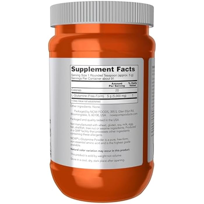 now Sports Nutrition, L-Glutamine Pure Powder, Nitrogen Transporter*, Amino Acid, 1-Pound - Image 2