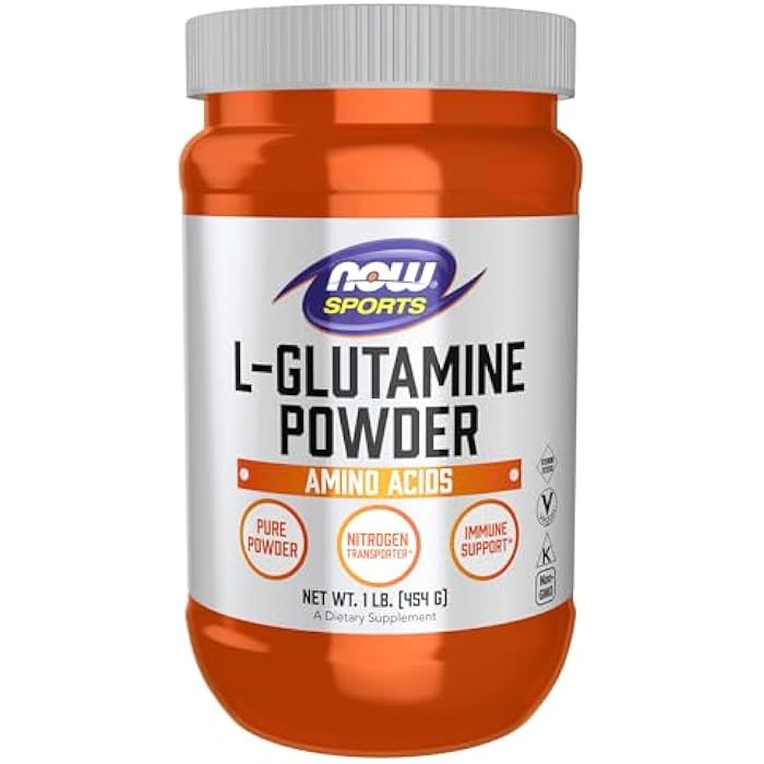 now Sports Nutrition, L-Glutamine Pure Powder, Nitrogen Transporter*, Amino Acid, 1-Pound - Image 1