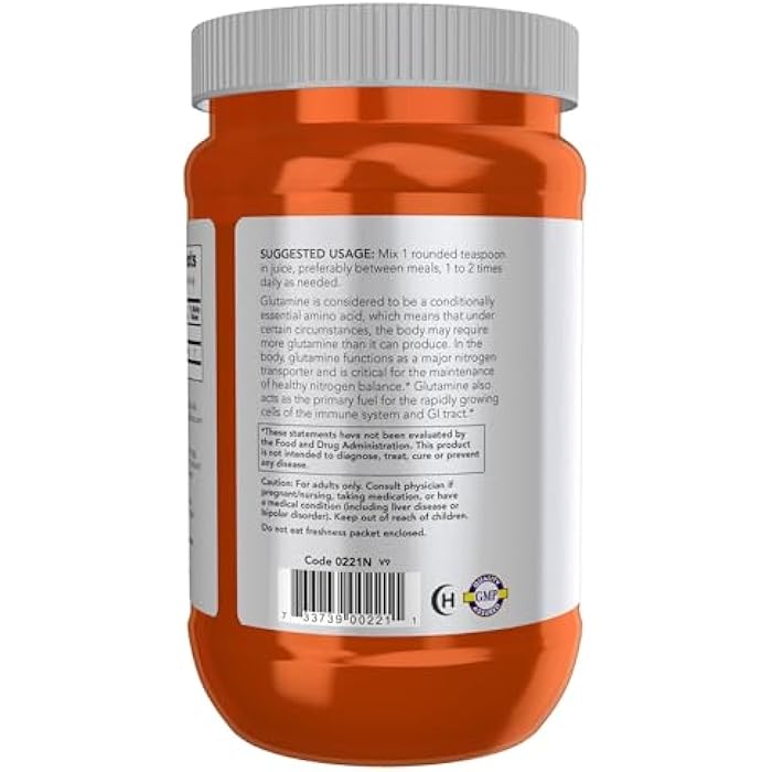 now Sports Nutrition, L-Glutamine Pure Powder, Nitrogen Transporter*, Amino Acid, 1-Pound - Image 3