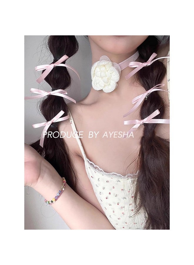 Ayesha Hair Ribbon 10Pcs Hair Bows Clips Pink Bowknot Satin Hair Ribbon For Women Girls Toddlers Tiny Bow Claw Clip For Thick Fine Hair - Image 5