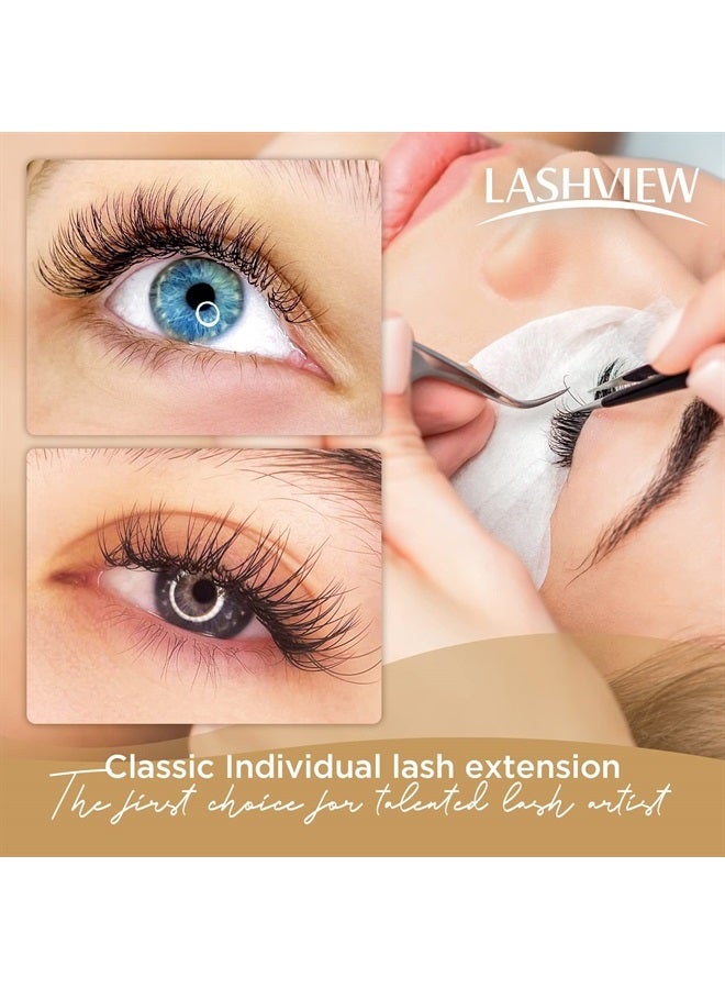 LASHVIEW Eyelash Extensions,Individual Lashes, Premium Single &Classic Lashes,0.10 Thickness C Curl 8-15mm Mixed Tray,Natural Semi Permanent Eyelashes,Soft Application-Friendly, Lashes - Image 4