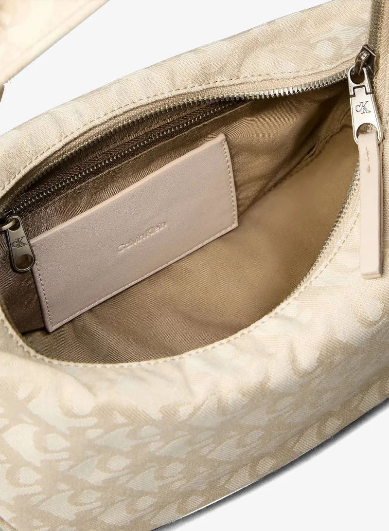 Calvin Klein Jeans NATURAL AOP Logo Jacquard Hobo Bag for Women | Best Price UAE
