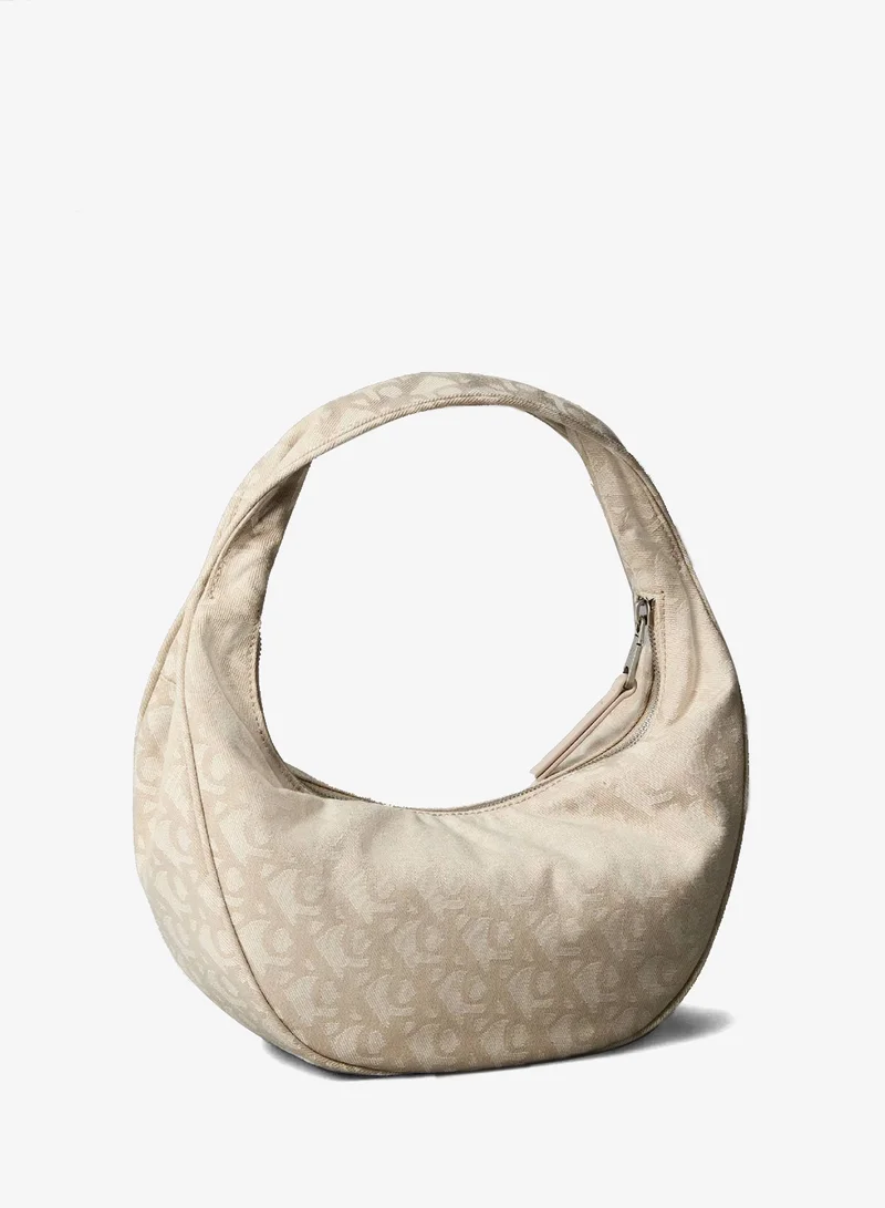 Calvin Klein Jeans NATURAL AOP Logo Jacquard Hobo Bag for Women | Best Price UAE