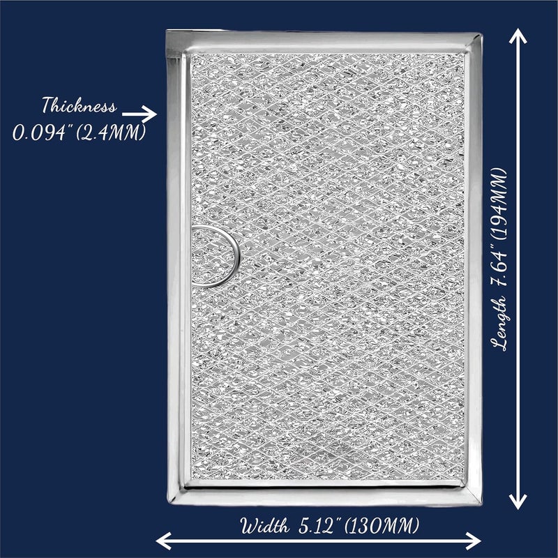 SUBSTIGO WB06X10608 Microwave Vent Filter for Frigidaire Microwave Filter Replacement 5304464105 for GE Frigidaire Gallery Microwave Range Hood Filter 5.12" x 7.64" 12 Layers Aluminum Mesh 2 Packs - Image 2