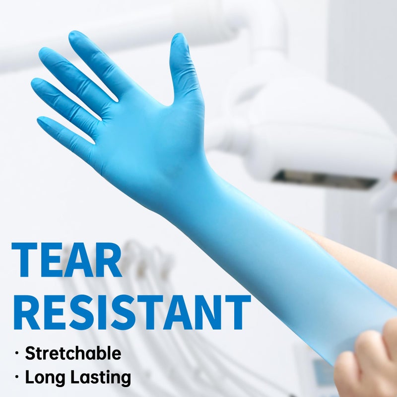 Medguy Powder-Free Nitrile Exam Gloves, 4.5 Mil, 100 Pcs Blue Disposable Latex-Free Food-Safe Medical Cleaning Cooking Gloves (Small) - Image 2
