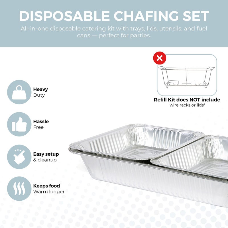 Alpha Living Large Full Size Refill Kit Disposable Chafing Buffet with - Utensils, Fuel Cans Only â€“ Premium Chafing Dish Set for Events, Parties, Catering - Image 2