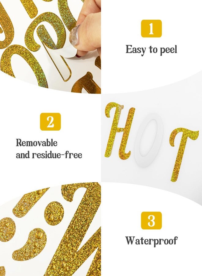 Dizdkizd 2 Inch Gold Letter Stickers, Large Vinyl Holographic Alphabets Self Adhesive Removable ABC Decorations for Graduation Caps, Poster Board, Signs, Crafts, 8 Sheets - Image 4
