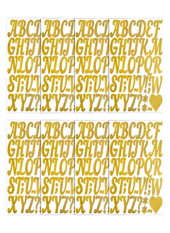 Dizdkizd 2 Inch Gold Letter Stickers, Large Vinyl Holographic Alphabets Self Adhesive Removable ABC Decorations for Graduation Caps, Poster Board, Signs, Crafts, 8 Sheets - Image 1