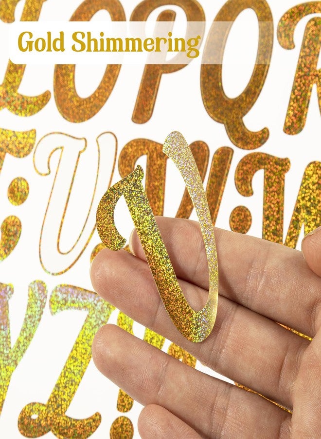 Dizdkizd 2 Inch Gold Letter Stickers, Large Vinyl Holographic Alphabets Self Adhesive Removable ABC Decorations for Graduation Caps, Poster Board, Signs, Crafts, 8 Sheets - Image 3