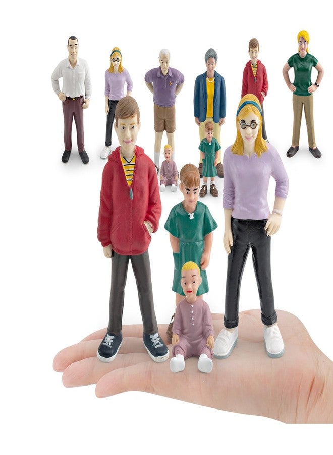 HYSTYLE 8 Pcs Miniature People Model 5.3 Inch Family Role Play Figurines Cake Toppers Realistic Detailed Figurine Model Hand Painted Family Pretend Play Figures (Style 1) - Image 5