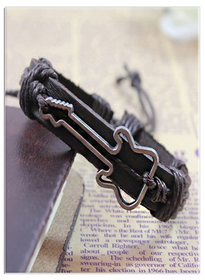 Xusamss سوار جيتار موسيقي من مجوهرات كوسامس فاشن بحبل جلدي - Image 5