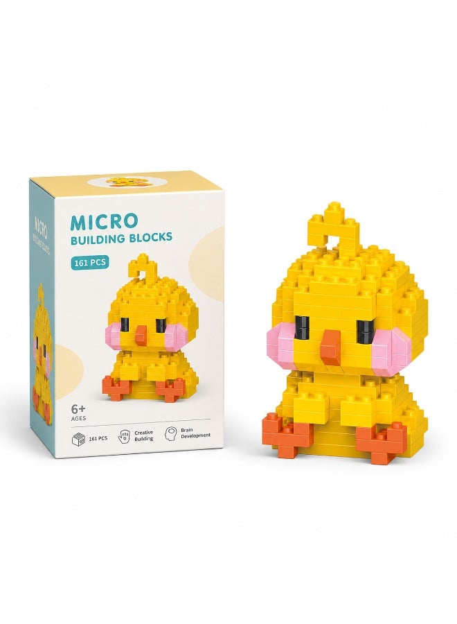 1 Set 161 Pcs Chick Shaped Micro Building Blocks, DIY Educational Assembly Toy, Supporting Creative Building And Brain Development For Children Aged 6 And Above - Image 1