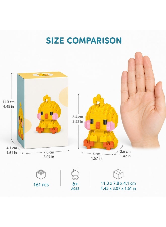 1 Set 161 Pcs Chick Shaped Micro Building Blocks, DIY Educational Assembly Toy, Supporting Creative Building And Brain Development For Children Aged 6 And Above - Image 3