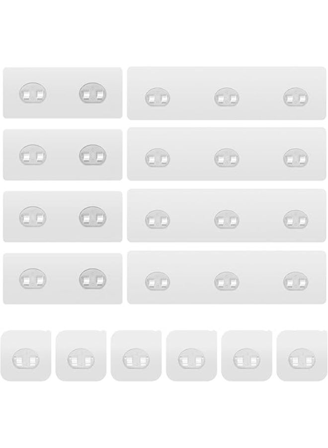 14 Pack Shower Caddy Adhesive Replacement, Transparent Strong Adhesive Hooks, No Drilling, Waterproof Wall Hooks for Shower Caddy, Bathroom Storage Shelves and Kitchen Racks - Image 1