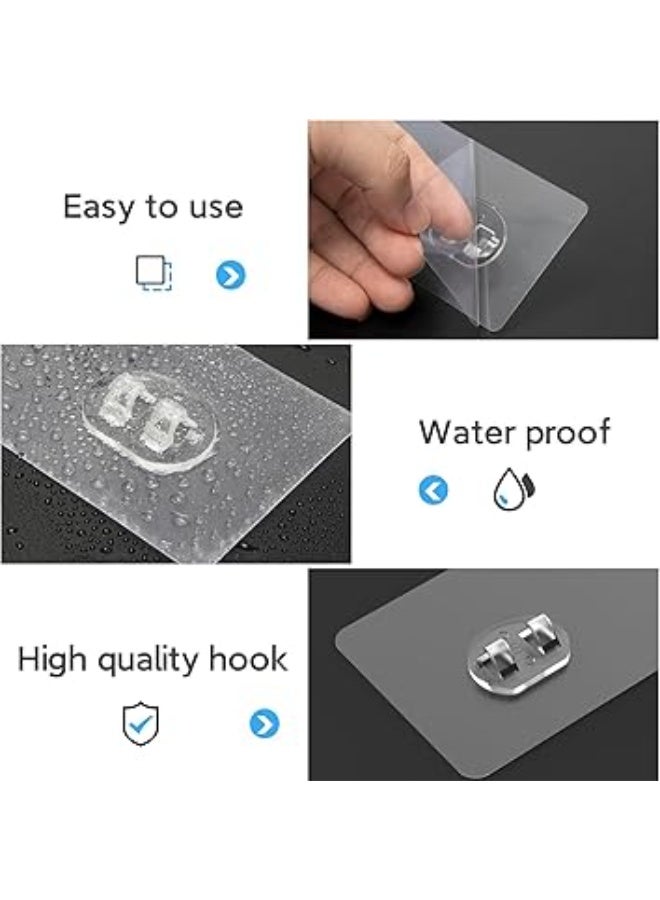 14 Pack Shower Caddy Adhesive Replacement, Transparent Strong Adhesive Hooks, No Drilling, Waterproof Wall Hooks for Shower Caddy, Bathroom Storage Shelves and Kitchen Racks - Image 4
