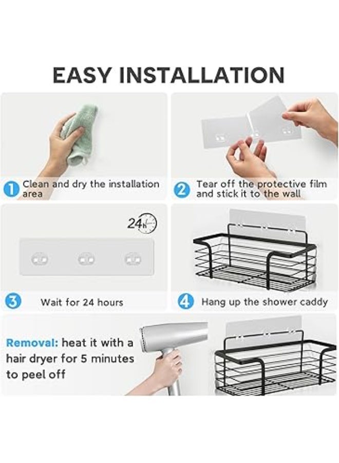 14 Pack Shower Caddy Adhesive Replacement, Transparent Strong Adhesive Hooks, No Drilling, Waterproof Wall Hooks for Shower Caddy, Bathroom Storage Shelves and Kitchen Racks - Image 5