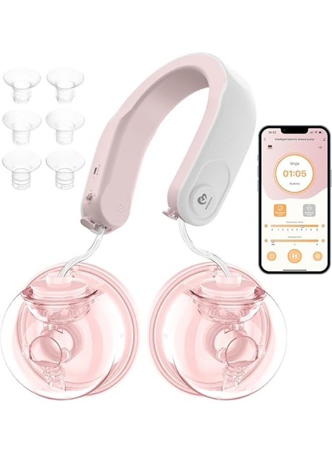 Bellababy Wearable Breast Pump, Hands-Free Electric Double Breast Pump Hanging-Neck Heating Tech for Neck - Image 1
