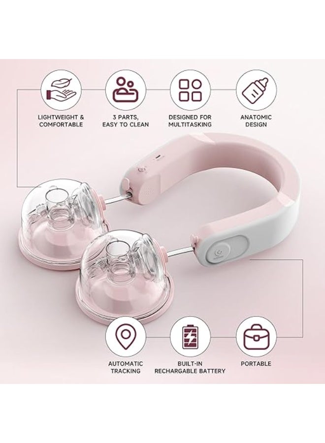 Bellababy Wearable Breast Pump, Hands-Free Electric Double Breast Pump Hanging-Neck Heating Tech for Neck - Image 2